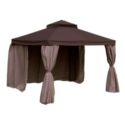 Gazebo LEGEND 3x3xH2 2,8m, aluminum frame, roof and side walls  polyester fabric, color  dark brown-beige