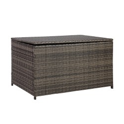 Cushion box WICKER 122x52xH62cm, steel frame with plastic wicker, color  dark brown