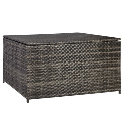 Cushion box WICKER 140x80x65cm, steel frame with plastic wicker, color  dark brown