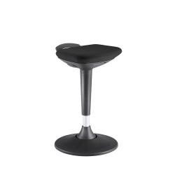 Balance stool SWING D40xH60-84,5cm, upholstered seat with fabric cover, color  black