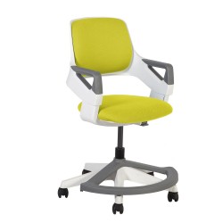 Children's chair ROOKEE for 4-14year 64x64xH76-93cm upholstered seat and backrest, color  yellow, white plastic shell