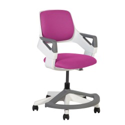 Children's chair ROOKEE for 4-14year 64x64xH76-93cm upholstered seat and backrest, color  pink, white plastic shell