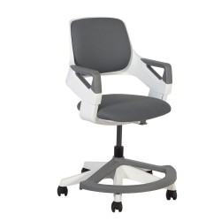 Children's chair ROOKEE for 4-14year 64x64xH76-93cm upholstered seat and backrest, color  grey, white plastic shell