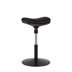 Saddle stool DALLAS 40x34xH51-67cm, upholstered seat, cover material  polyester mesh fabric, color  black