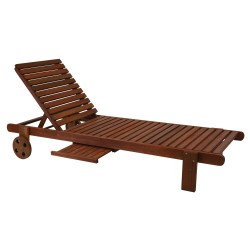 Deck chair MALAY with tray, 196x61xH80cm, wood  meranti, finish  oiled