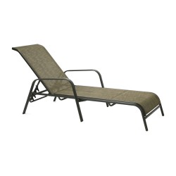 Deck chair DUBLIN 161x66,5xH48 100cm, seat and back rest  textiline, color  golden brown, steel frame, color  dark brown