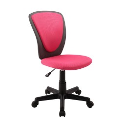 Task chair BIANCA 42x51xH82-94cm, seat and back rest  mesh fabric   imitation leather, color  pink - dark grey