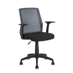 Task chair ALPHA 60x55xH87,5-95cm, seat  fabric, color  black, back rest  mesh fabric, color  grey
