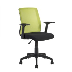 Task chair ALPHA 60x55xH87,5-95cm, seat  fabric, color  black, back rest  mesh fabric, color  green